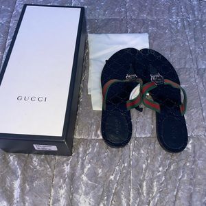 Gucci web strap thong sandals
